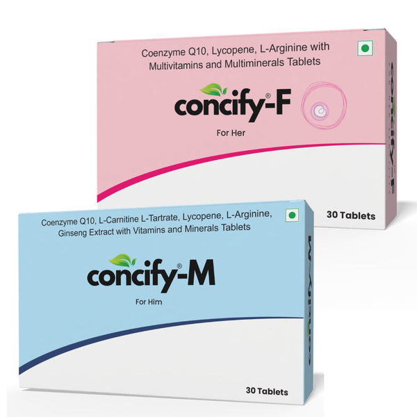Fertility Supplement Combo for Husband and Wife | Concify M & Concify F Combo Pack