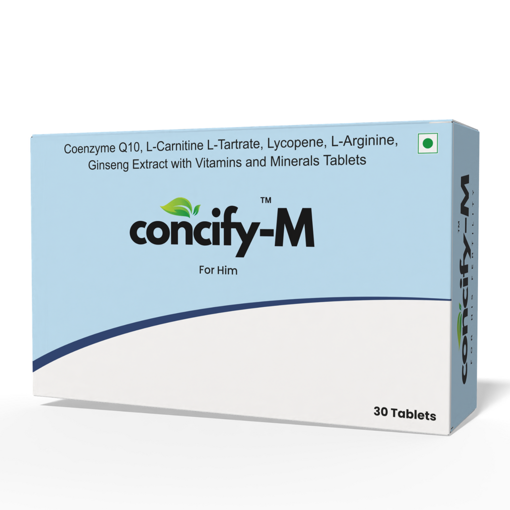 Concify-M Coenzyme Q10, L-Carnitine, Lycopene, L-Arginine, Ginseng Extract with Vitamins and Minerals Tablets for Men