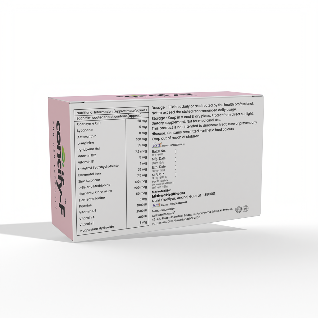 Concify - F Coenzyme Q10, Lycopene, L-Arginine with Multivitamins and Multiminerals Tablets for Female