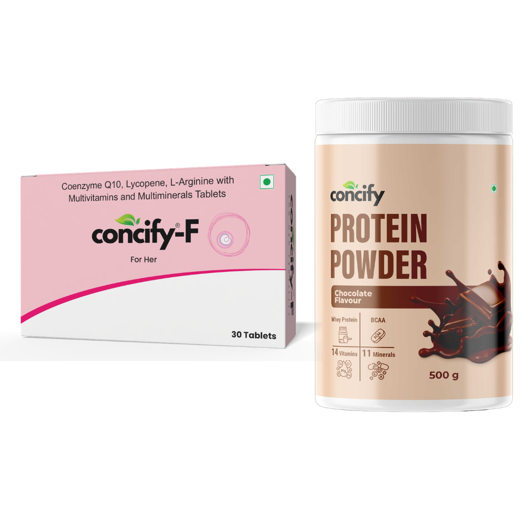 Concify-F & Concify Protein Powder Combo Pack | Pre-Pregnancy Fertility Supplement Combo for Women
