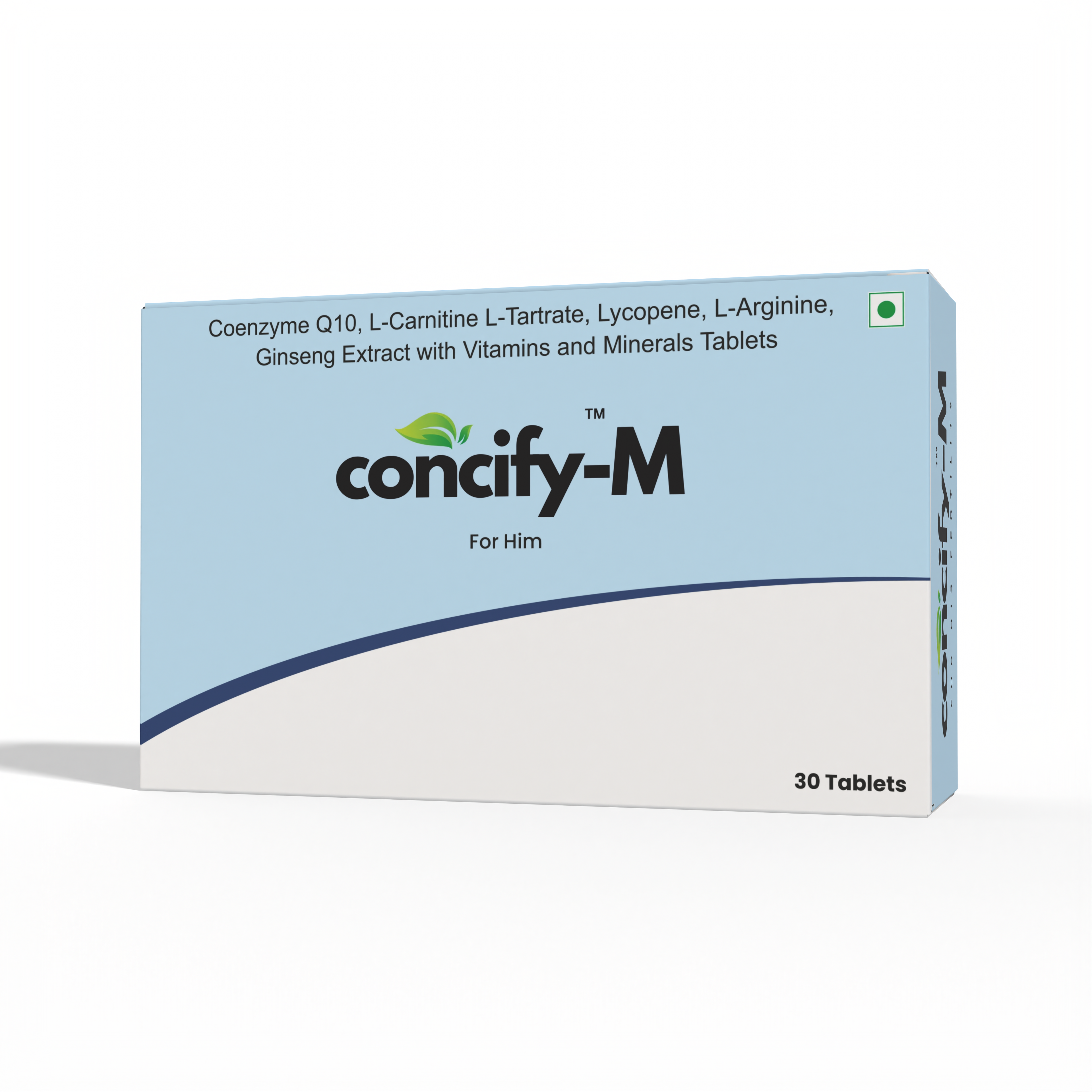 Concify-M Coenzyme Q10, L-Carnitine, Lycopene, L-Arginine, Ginseng Extract with Vitamins and Minerals Tablets for Men